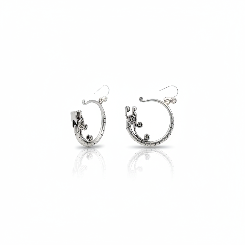 Miao Silver Earrings | Ethnic Heritage