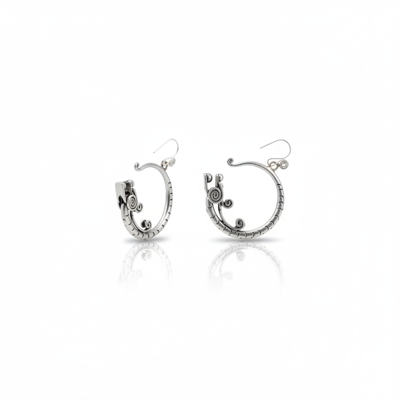 Miao Silver Earrings | Ethnic Heritage