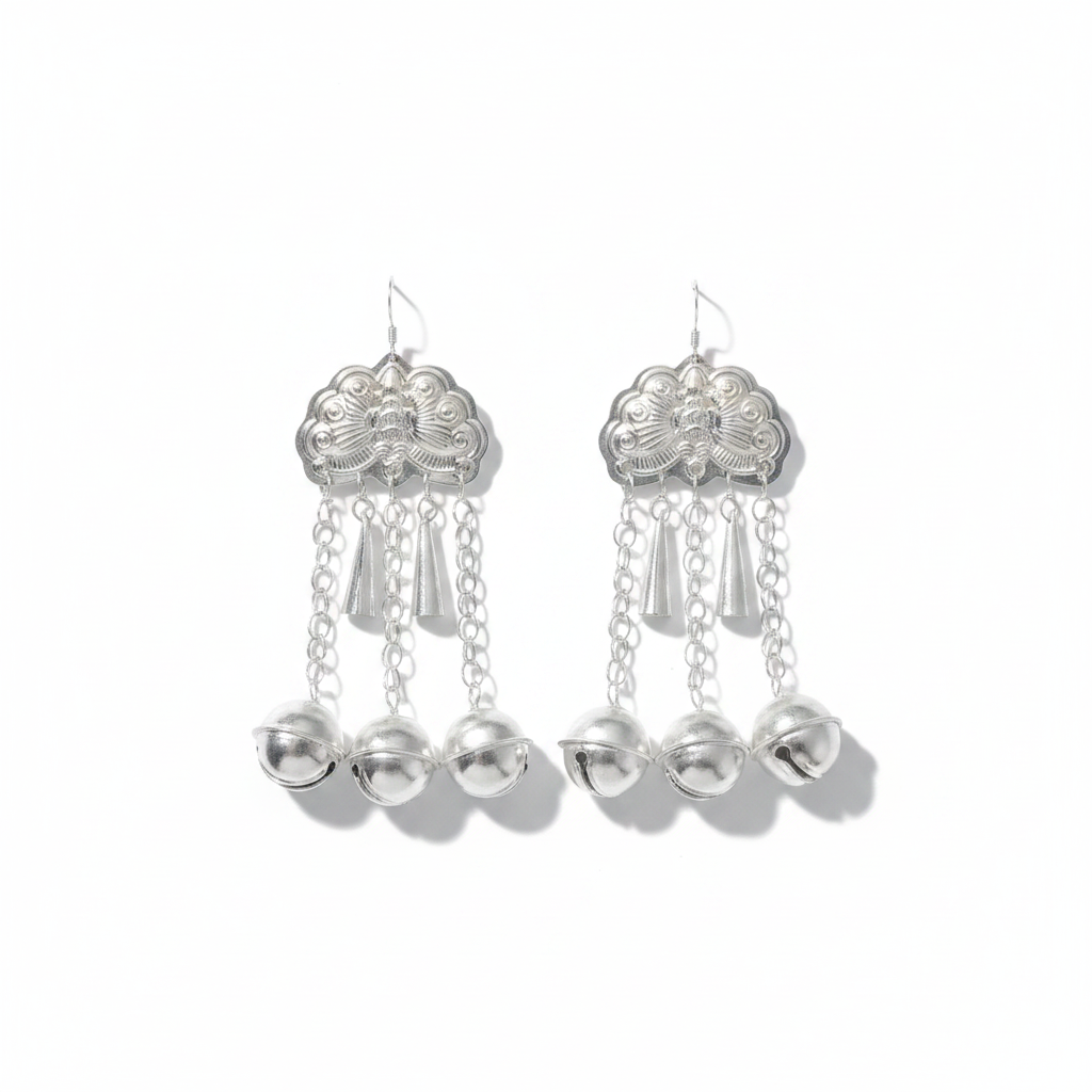 Miao Silver Earrings | Ethnic Heritage