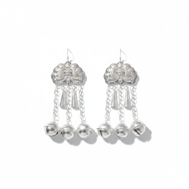 Miao Silver Earrings | Ethnic Heritage
