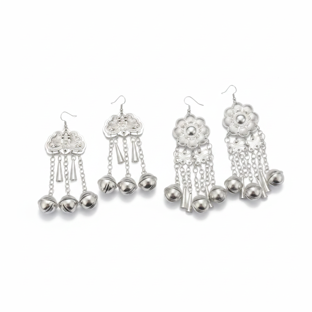 Miao Silver Earrings | Ethnic Heritage