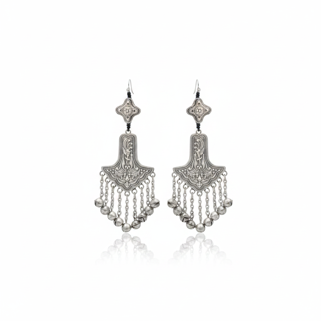 Miao Silver Earrings  | Ethnic Heritage