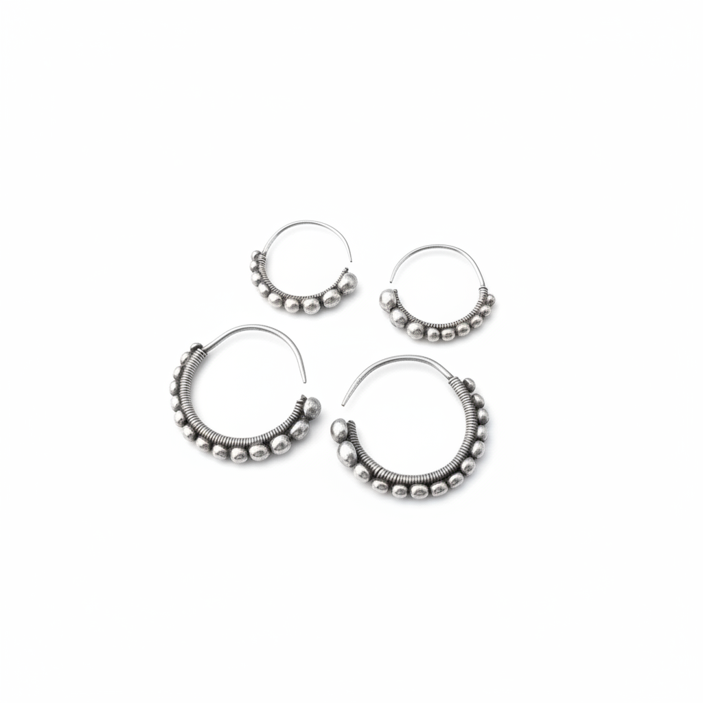 Miao Silver Earrings | Ethnic Heritage