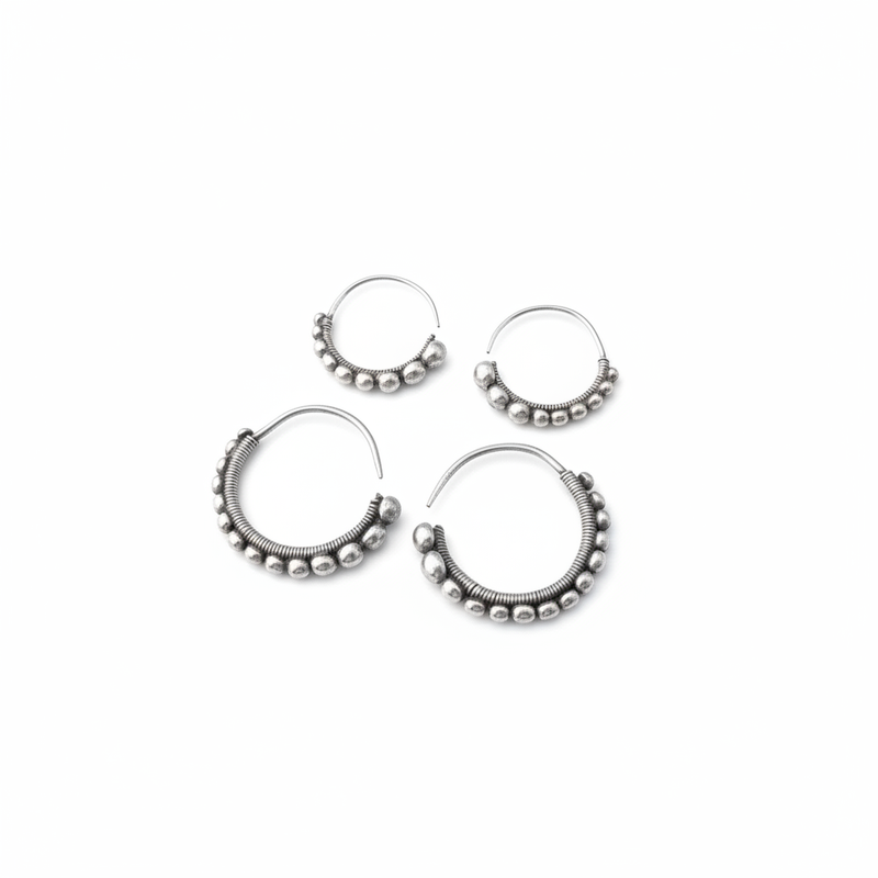 Miao Silver Earrings | Ethnic Heritage