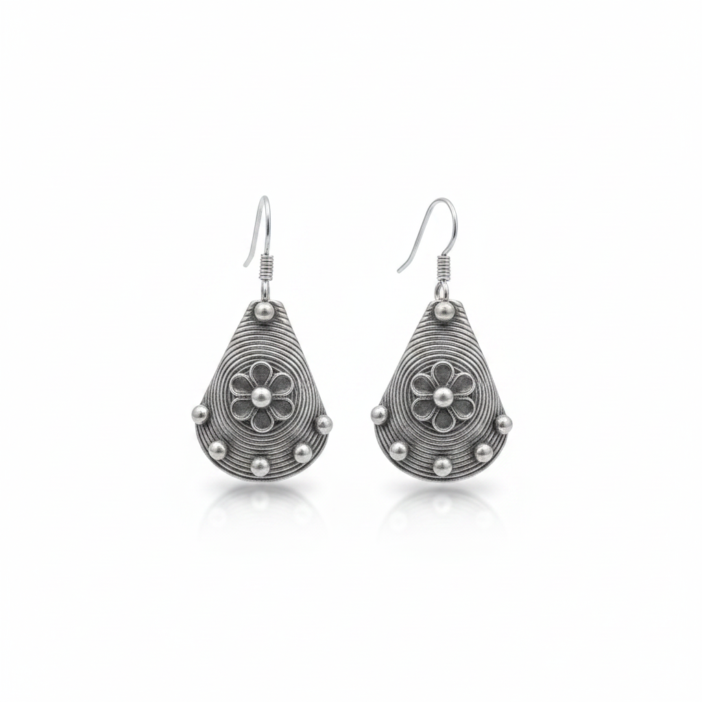 Miao Silver Earrings  | Ethnic Heritage
