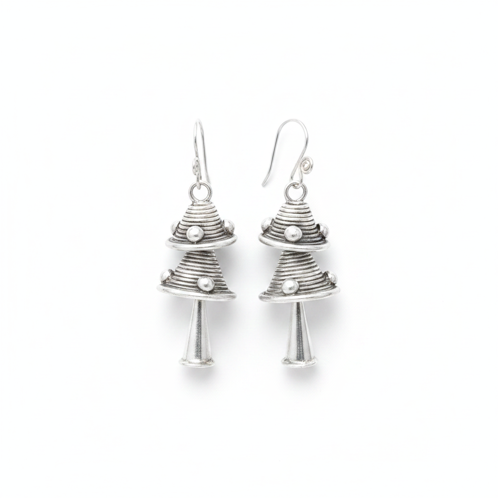 Miao Silver Earrings| Ethnic Heritage