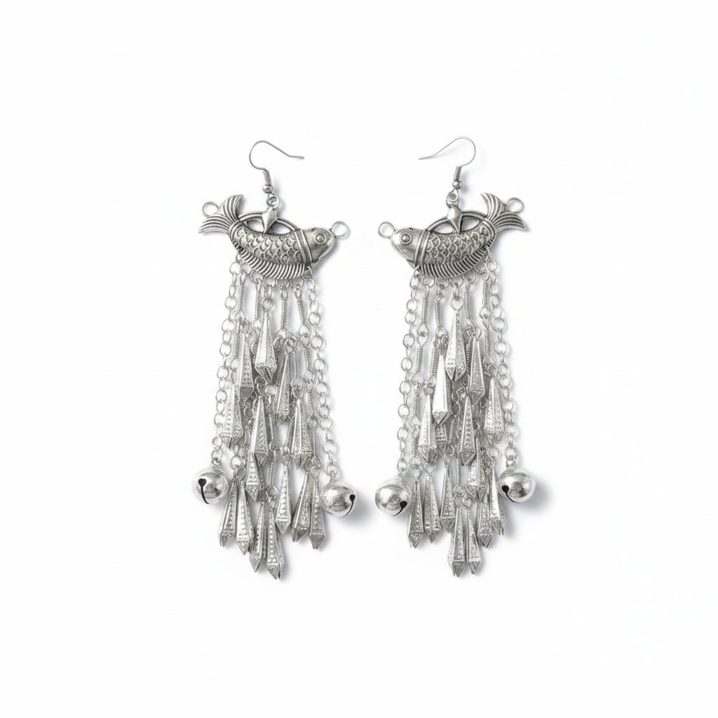 Miao Silver Earrings | Ethnic Heritage