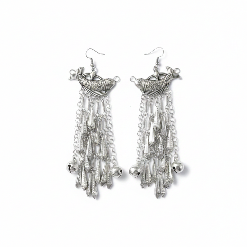 Miao Silver Earrings | Ethnic Heritage
