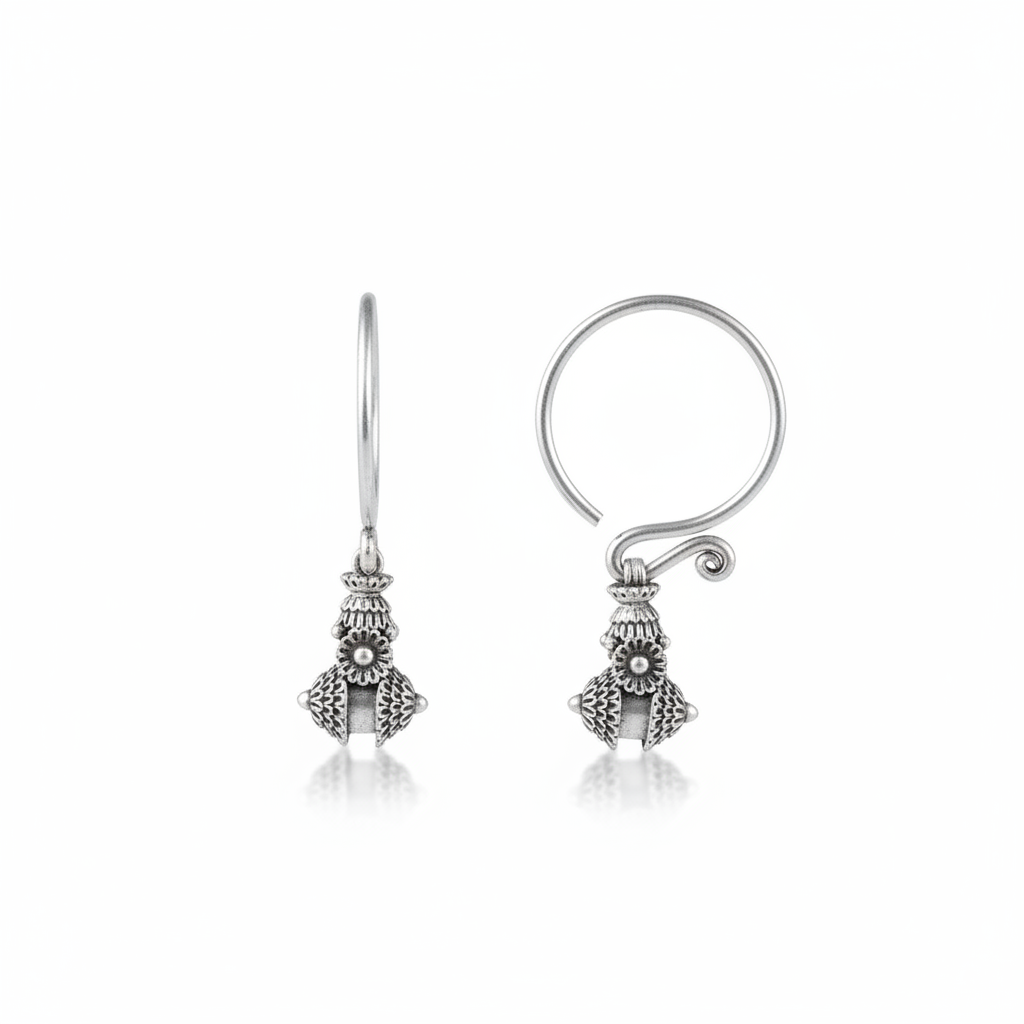 Miao Silver Earrings  | Ethnic Heritage