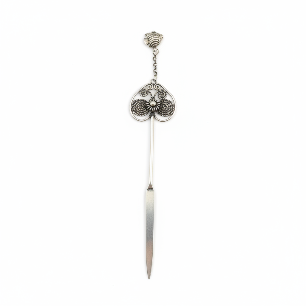 Silver Hairpin Tea Knife - Bamboo (Integrity & Growth) | Miao Artifact