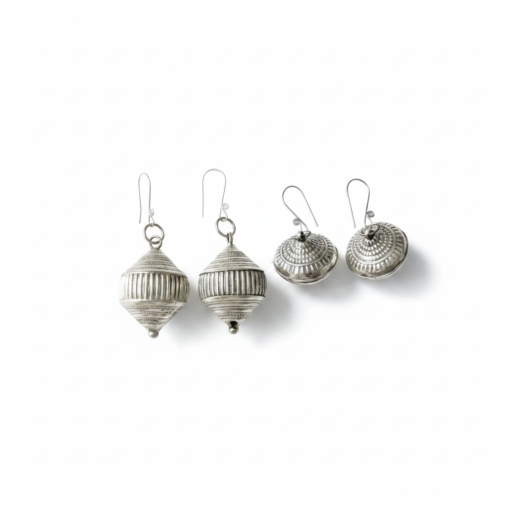 Miao Silver Earrings | Ethnic Heritage