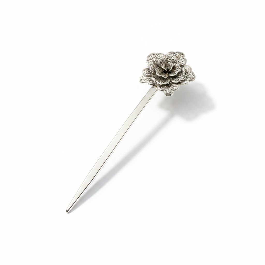 Silver Hairpin Tea Knife - Lotus Pod (Abundance) | Miao Artifact