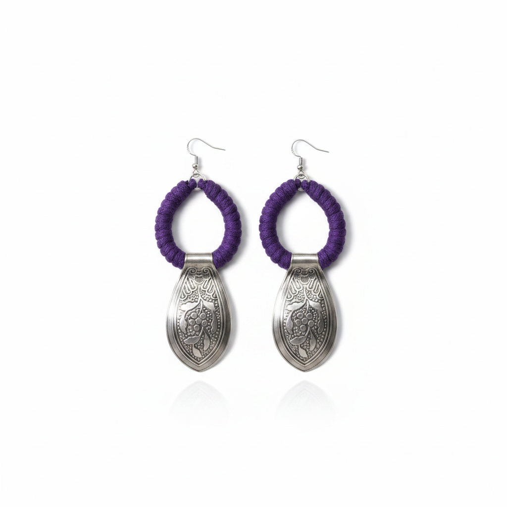 Miao Silver Earrings | Ethnic Heritage