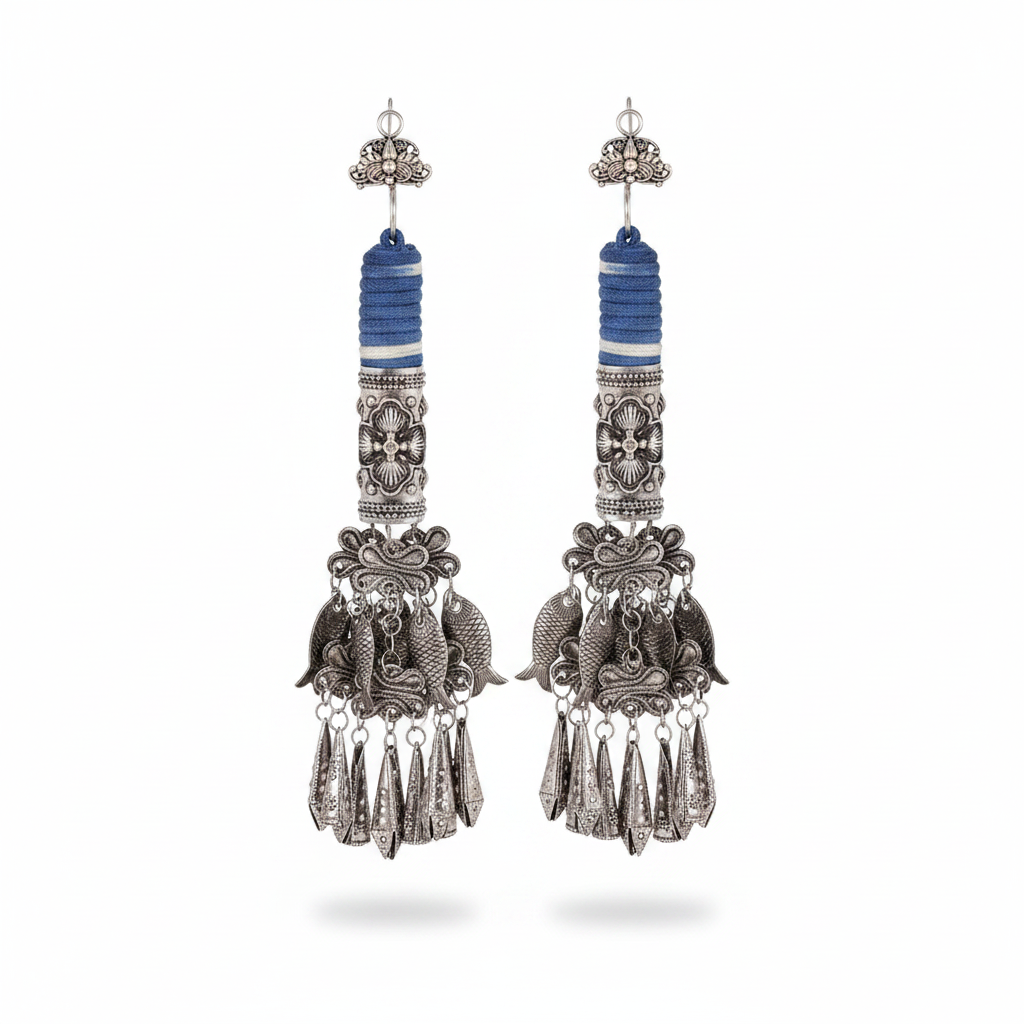 Miao Silver Earrings | Ethnic Heritage