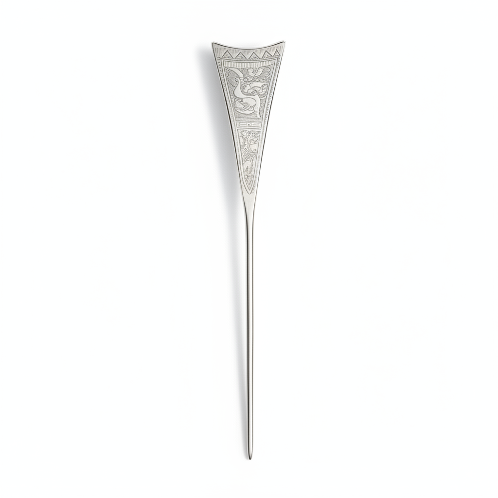 Silver Hairpin Tea Knife - Bat Pattern (⭐ Hot Seller) | Miao Artifact