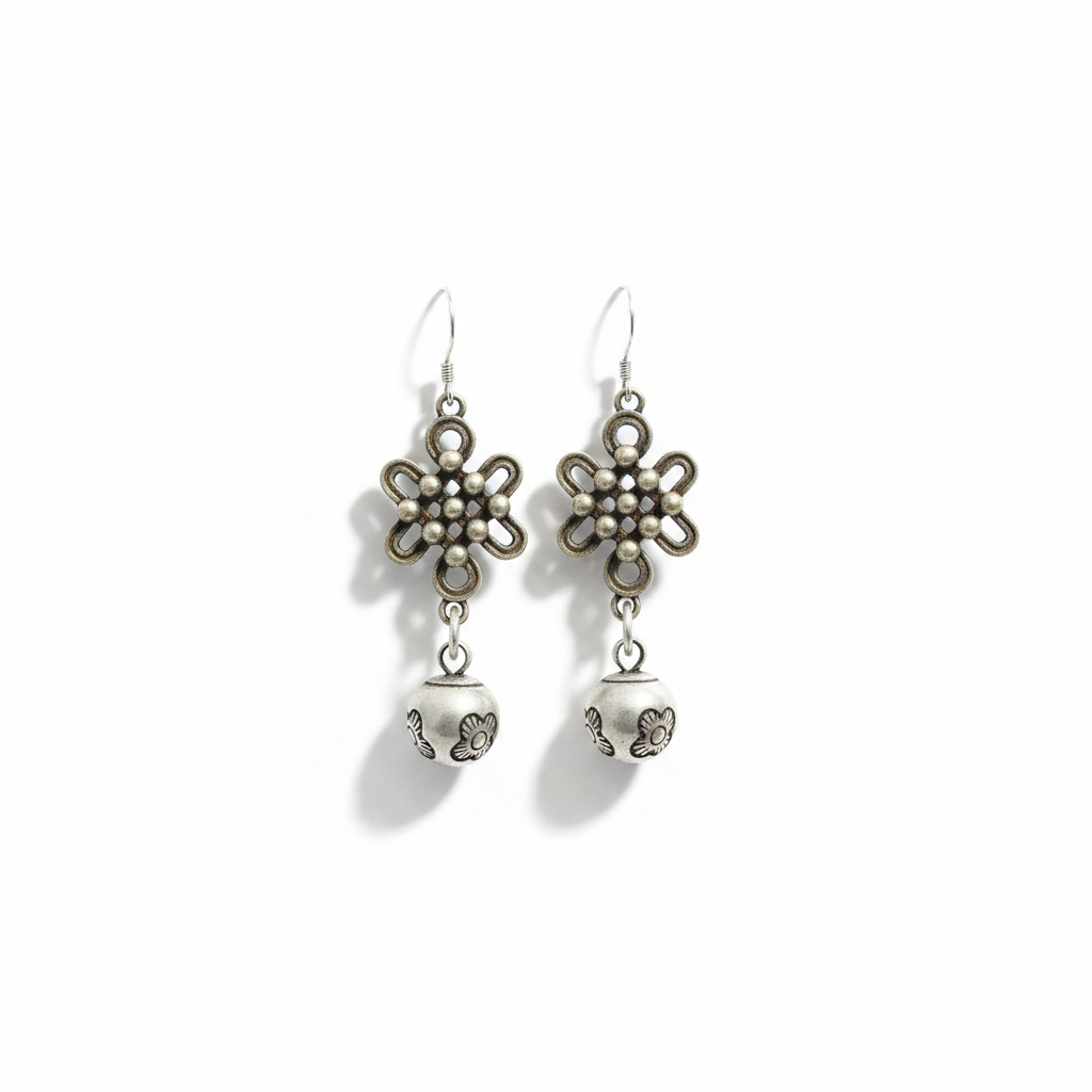 Miao Silver Earrings ｜ Ethnic Heritage