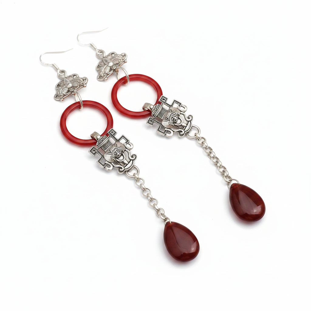Miao Silver Earrings| Ethnic Heritage
