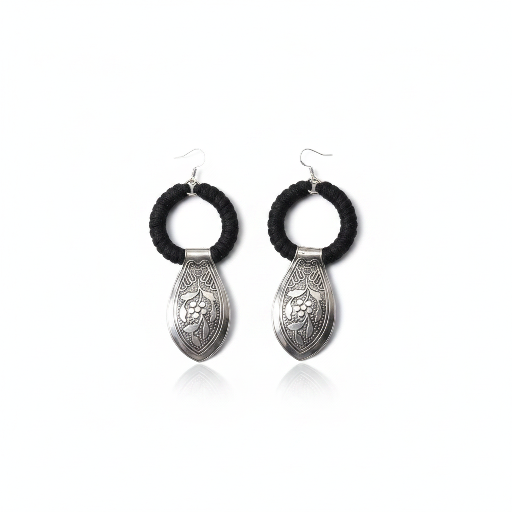 Miao Silver Earrings | Ethnic Heritage