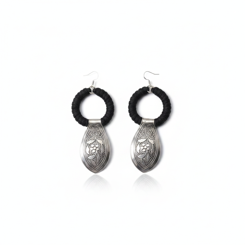 Miao Silver Earrings | Ethnic Heritage