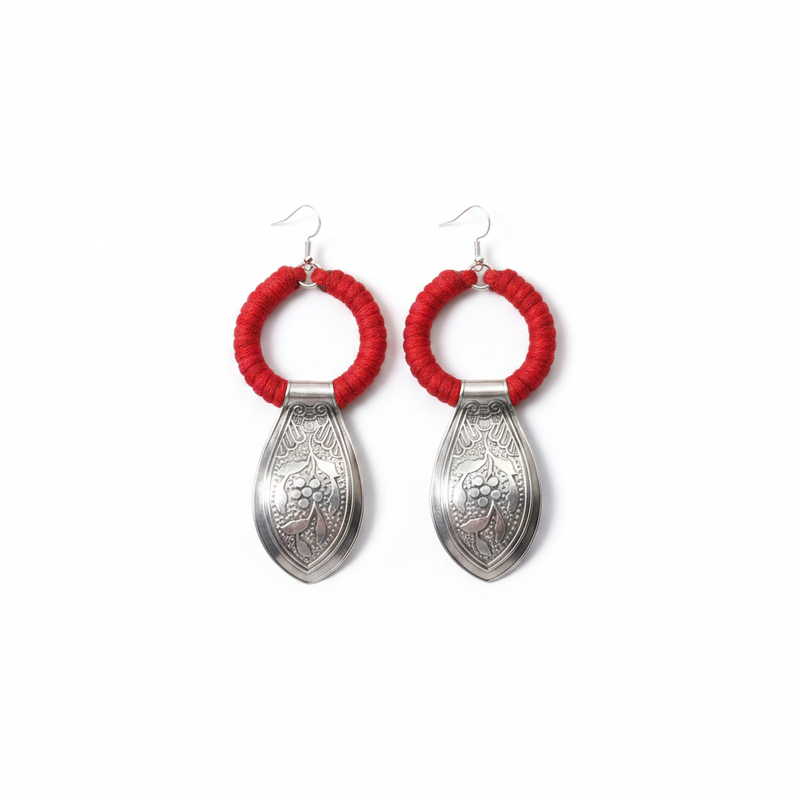 Miao Silver Earrings | Ethnic Heritage