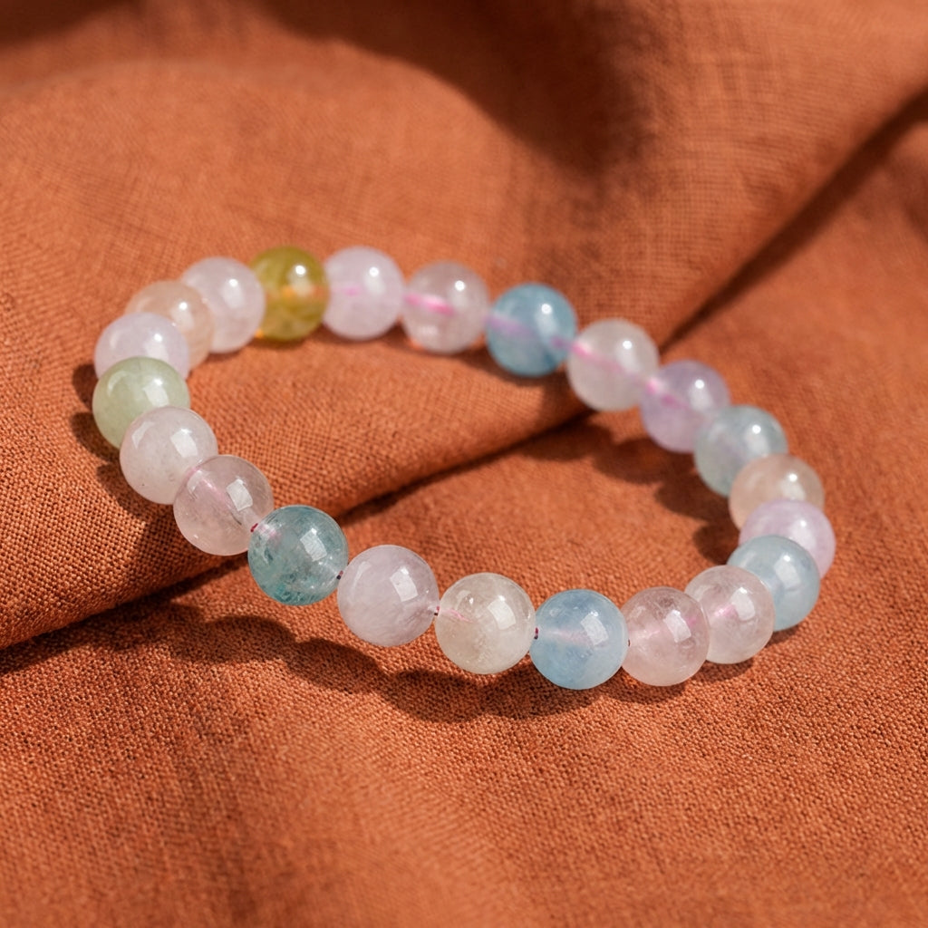 Ice Morganite Candy Color Bracelet - Divine Love | Heart Chakra Healing