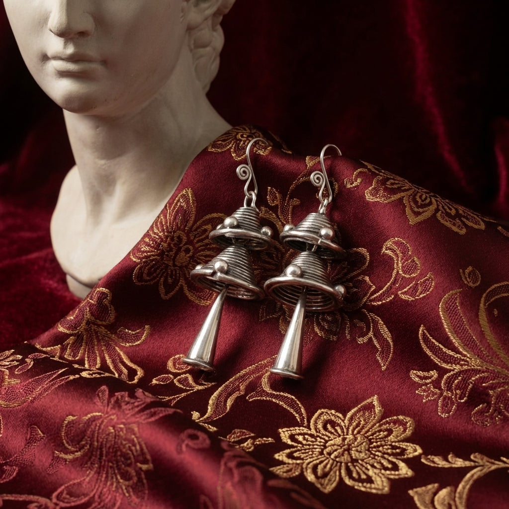 Miao Silver Earrings| Ethnic Heritage