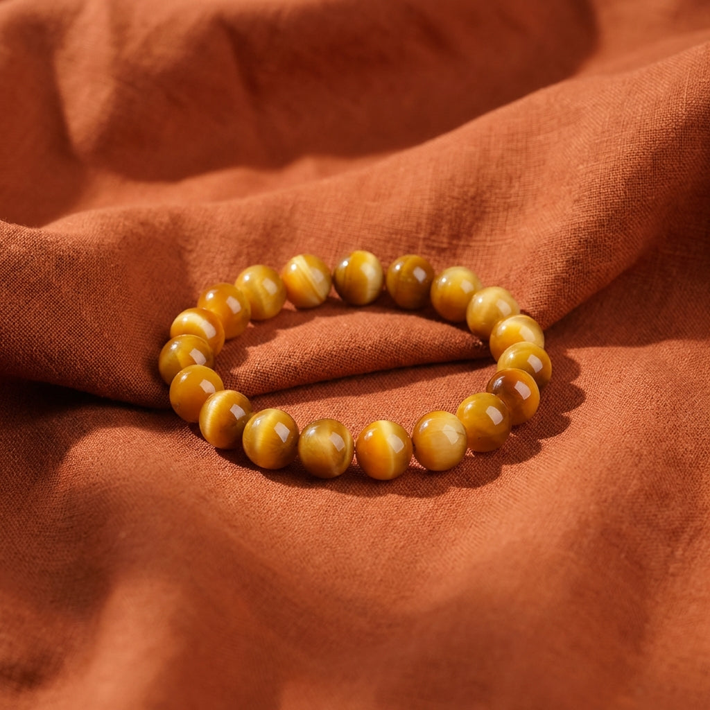 Grade Golden Tiger Eye Bracelet - Vision & Courage | Throat Chakra
