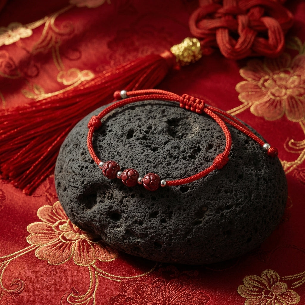 Elegant Black Cinnabar Lotus String