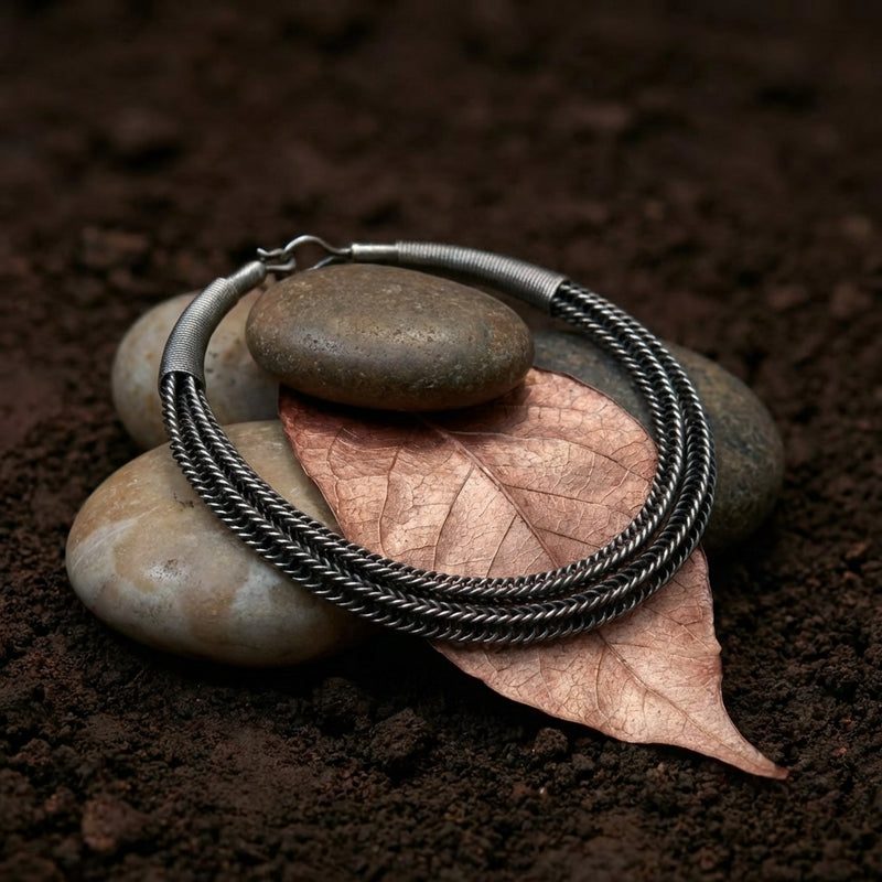 Miao Silver Choker Necklace - Eight-Sided Filigree Design