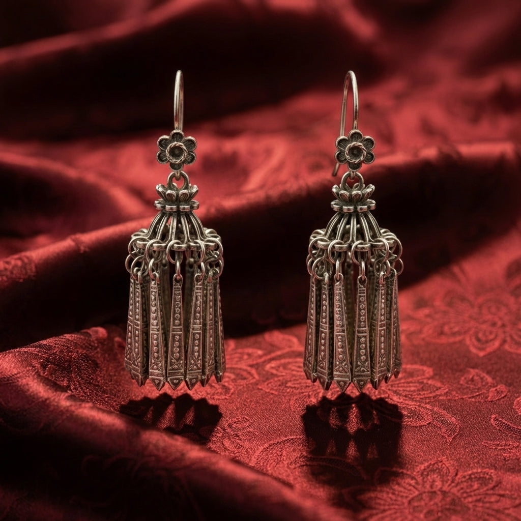 Miao Silver Earrings  | Ethnic Heritage