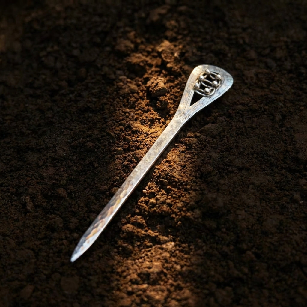 Silver Hairpin Tea Knife -  Phoenix spreading wings (Eternity) | Miao Artifact