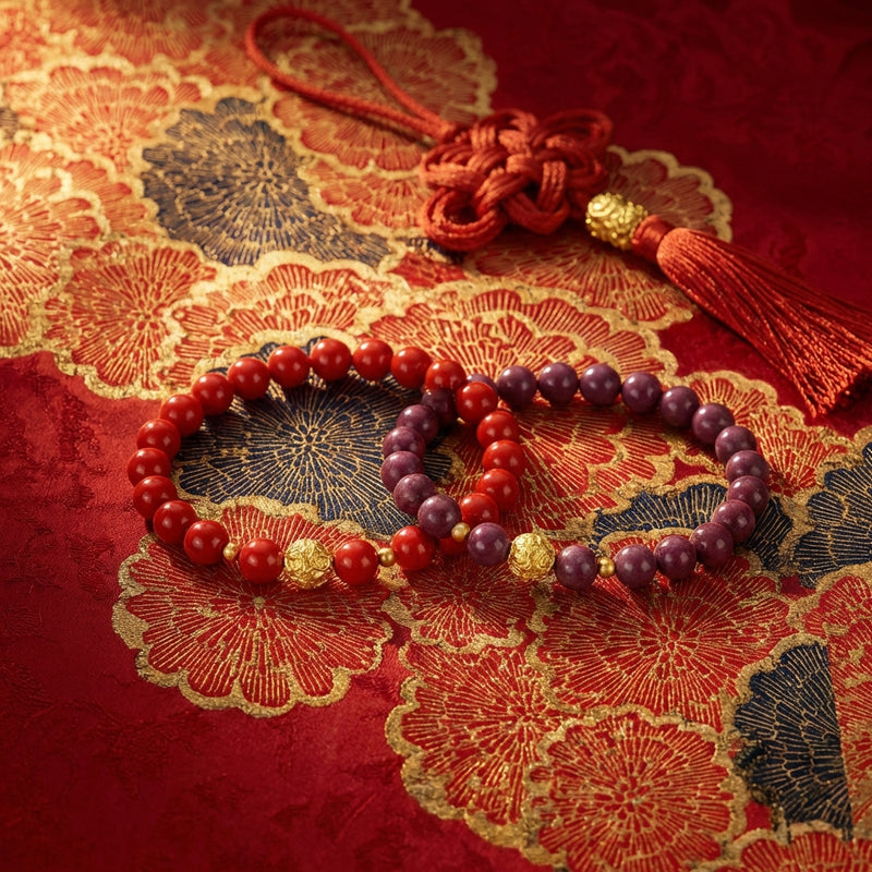Raw Cinnabar Year of Horse Bracelet