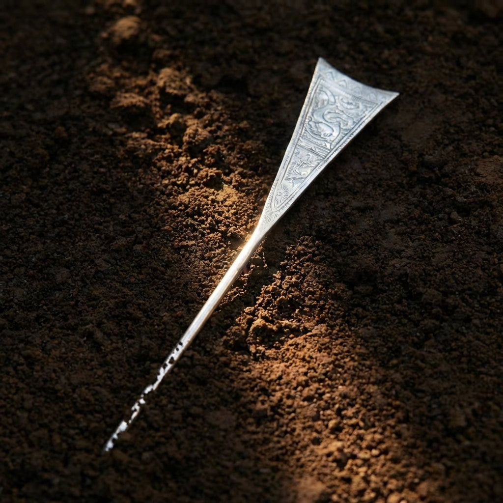 Silver Hairpin Tea Knife - Bat Pattern (⭐ Hot Seller) | Miao Artifact