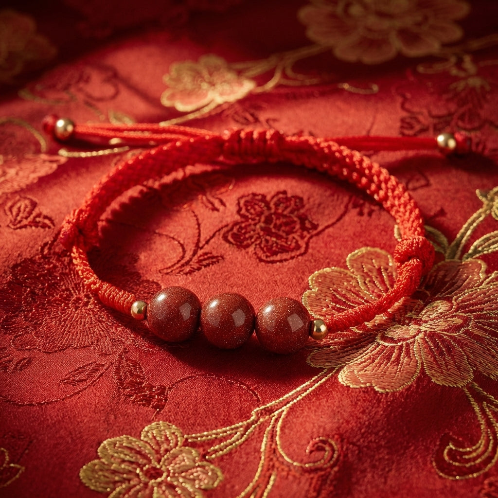 Infinite Wealth Cinnabar Hand-Woven String