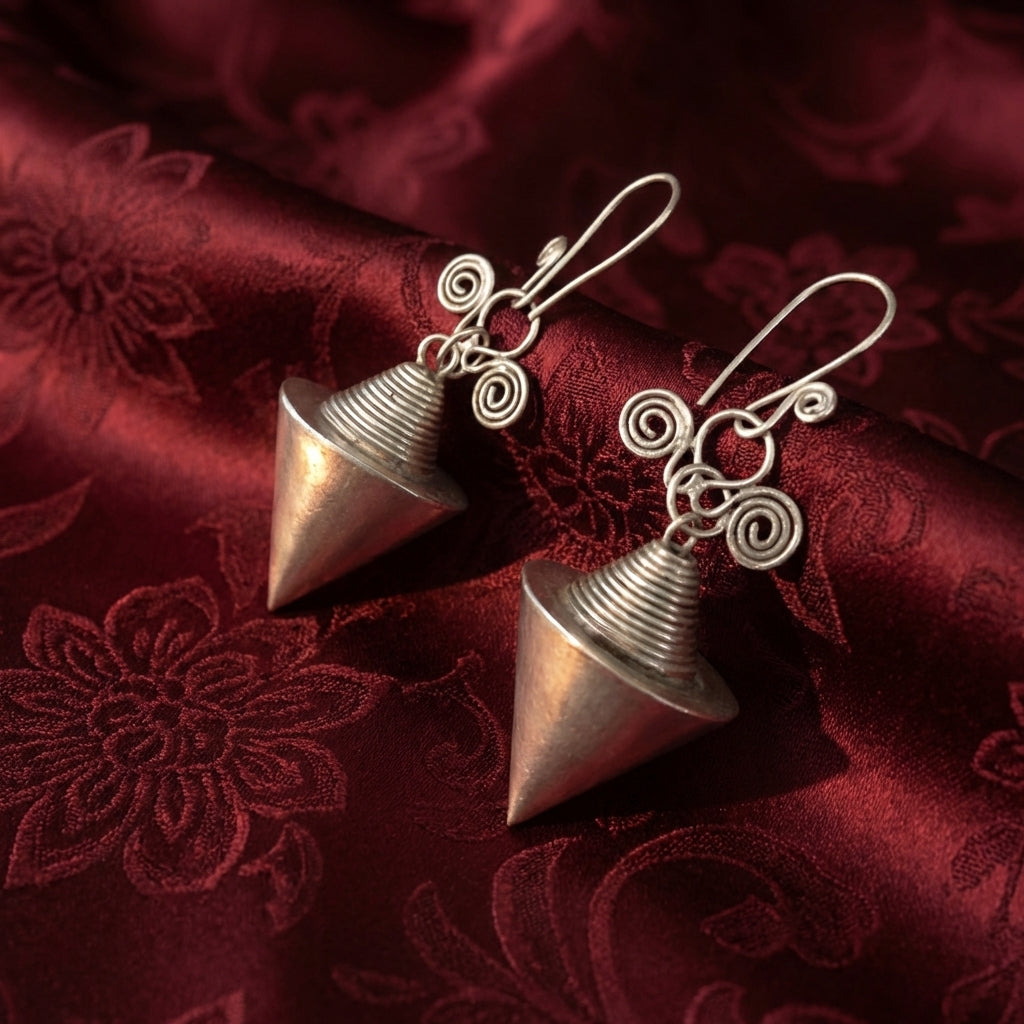 Miao Silver Earrings  | Ethnic Heritage