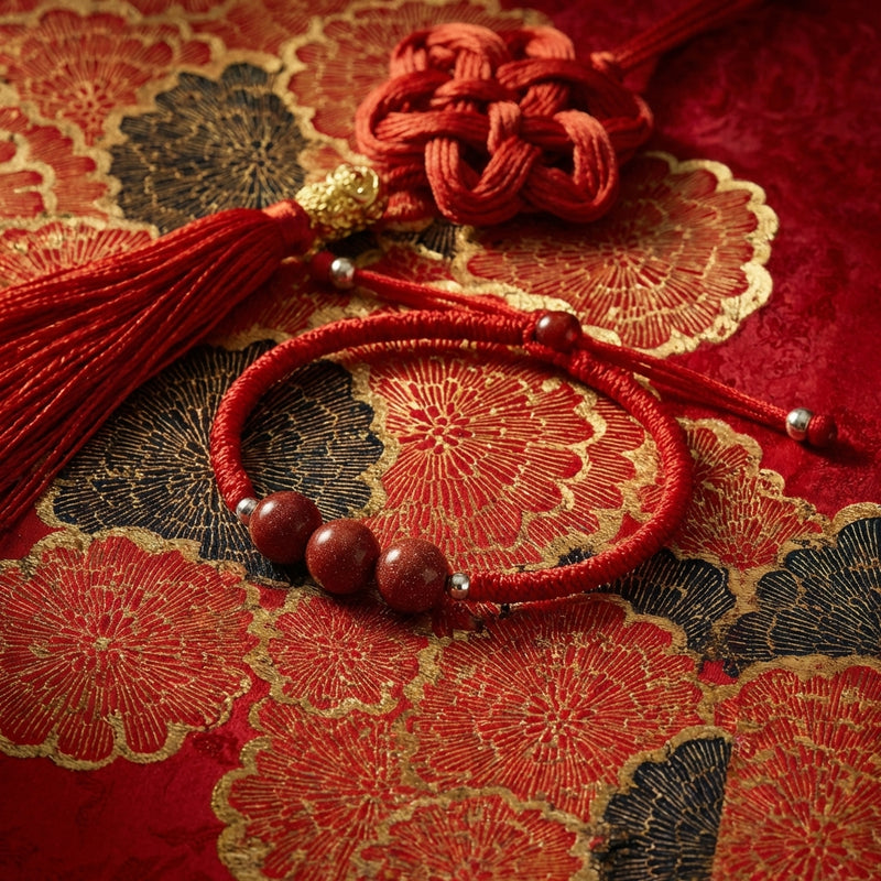 Infinite Wealth Cinnabar Hand-Woven String
