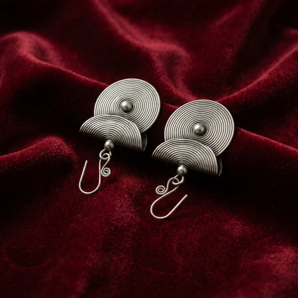 Miao Silver Earrings | Ethnic Heritage