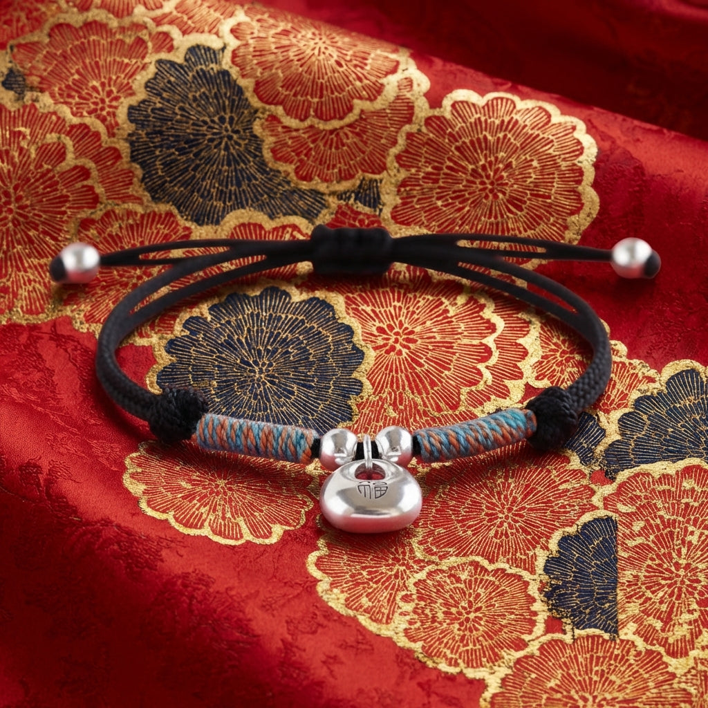 999 Pure Silver Fu Lock Bracelet