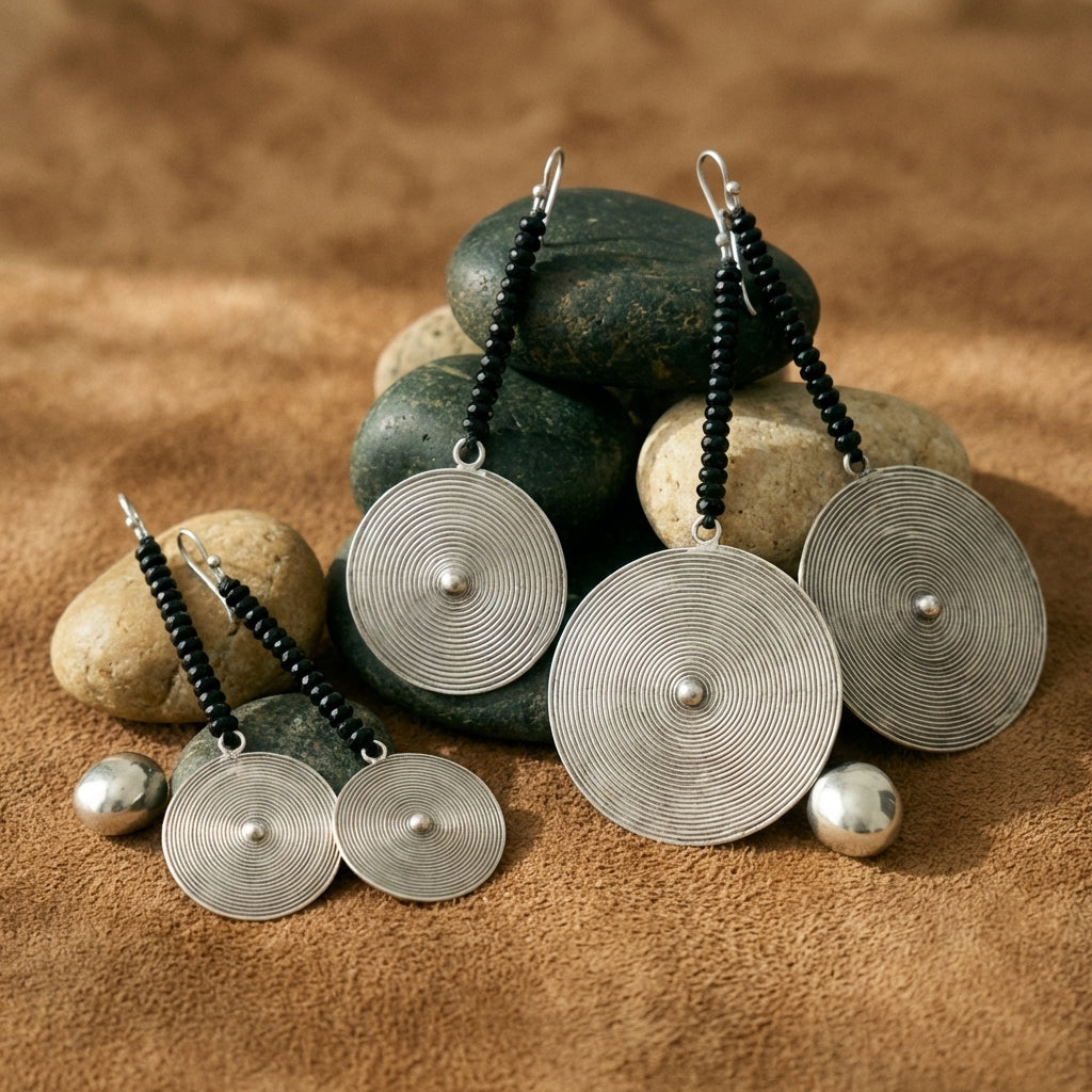 Miao Silver Earrings | Ethnic Heritage
