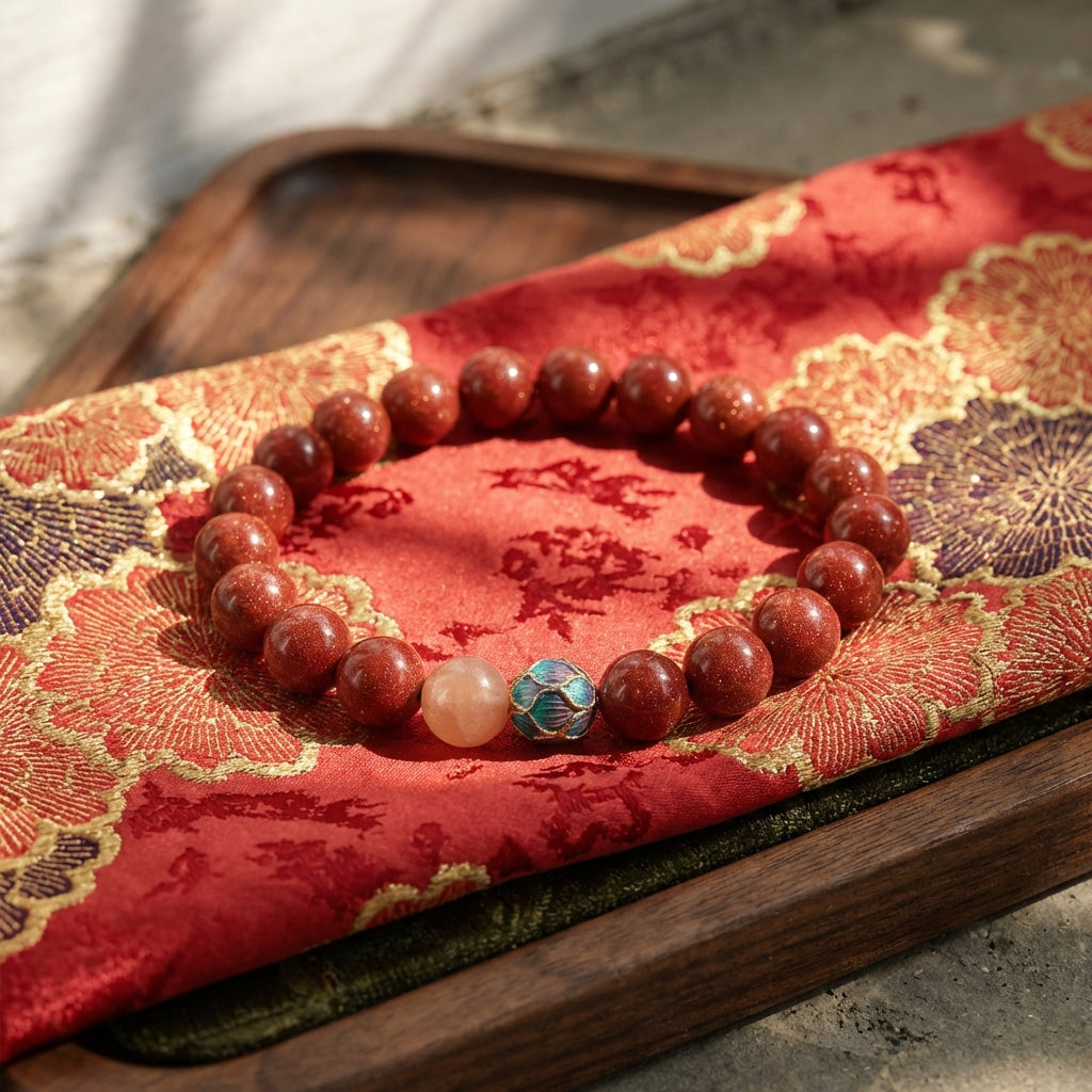 Zen Lotus Cinnabar Bracelet