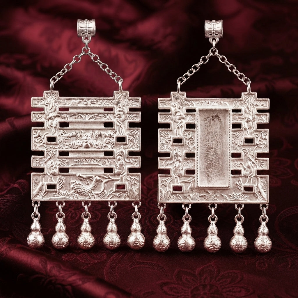 Miao Silver Earrings | Ethnic Heritage