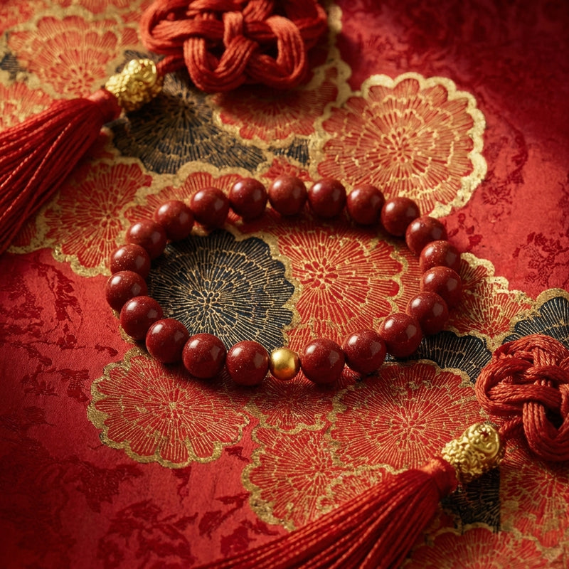 Genuine Purple Gold Cinnabar Fortune Bracelet