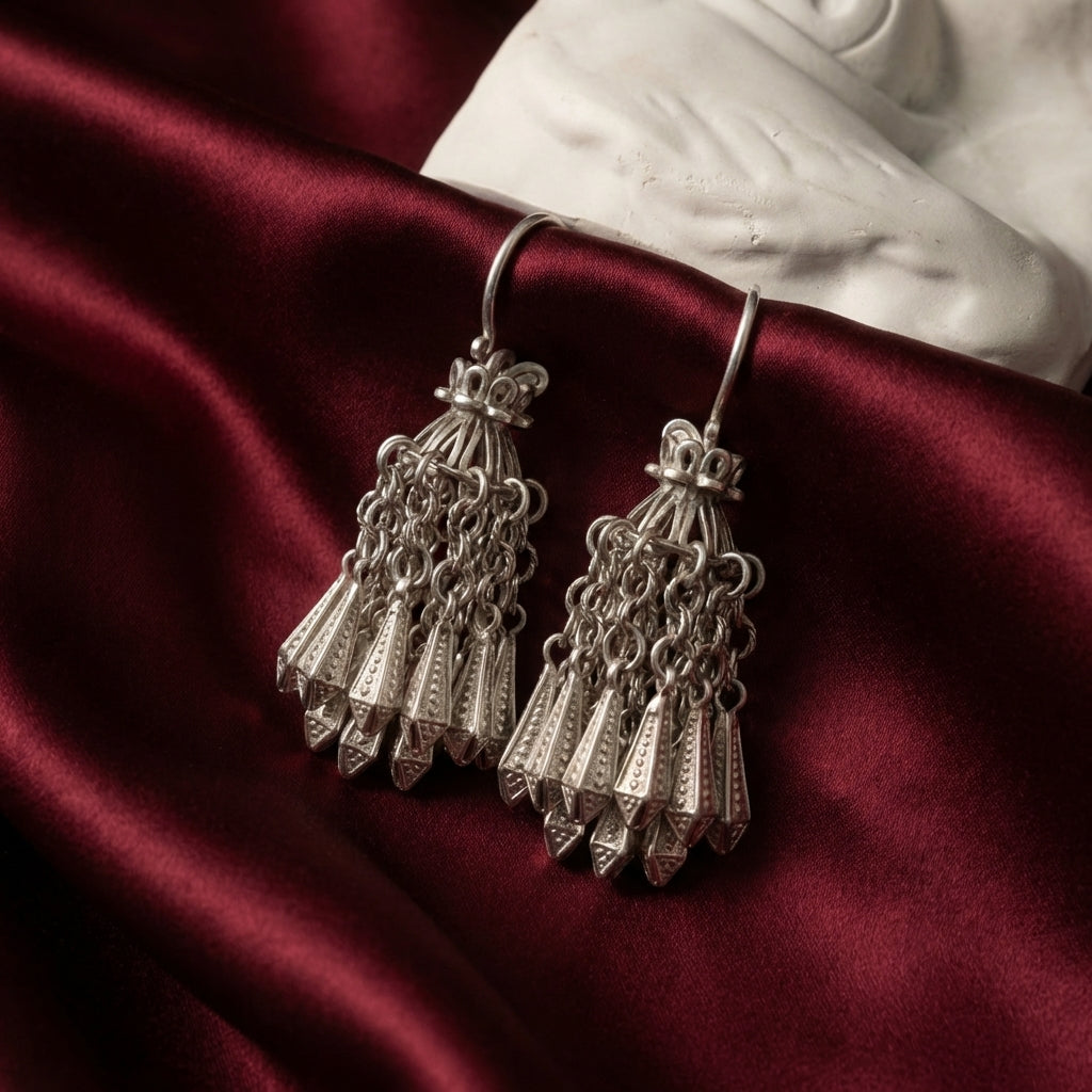 Miao Silver Earrings  | Ethnic Heritage