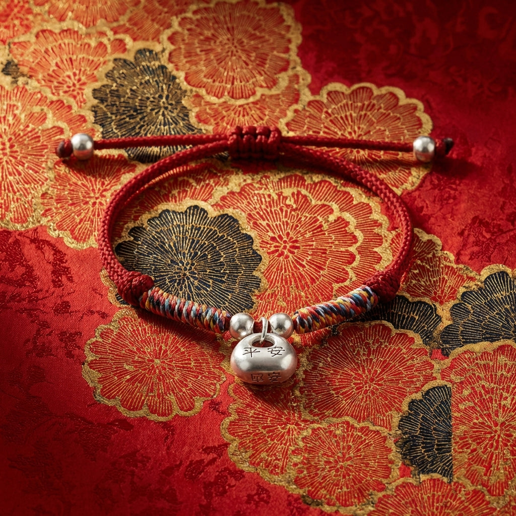 999 Pure Silver Fu Lock Bracelet