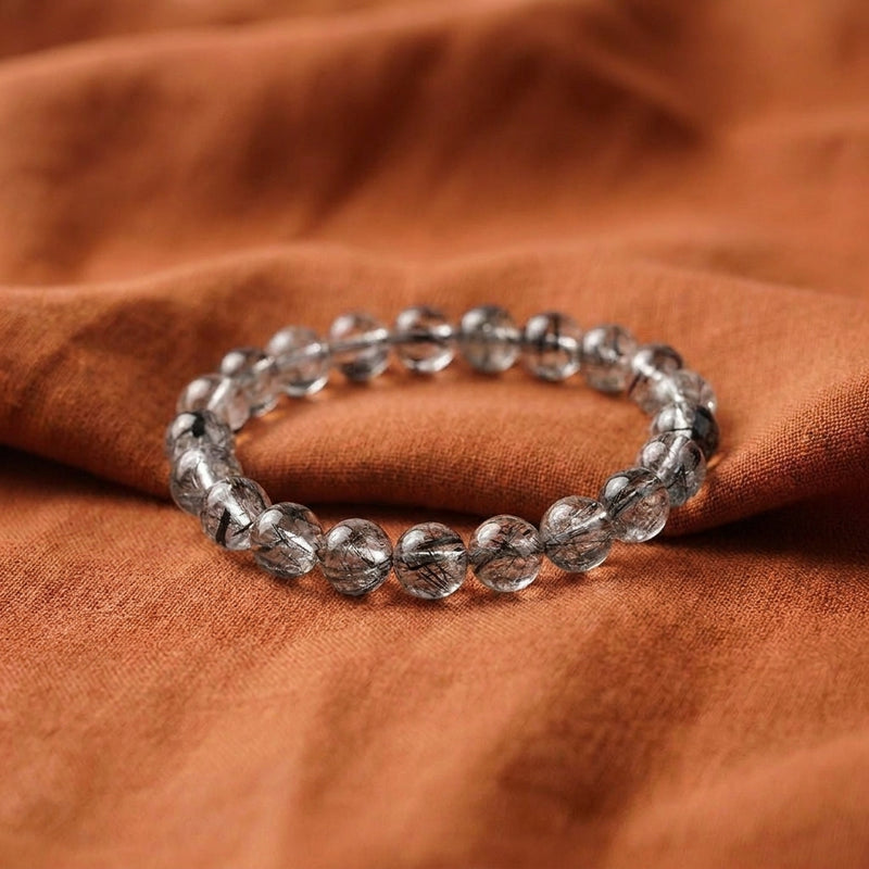 Natural Black Currant Phantom Quartz Bracelet