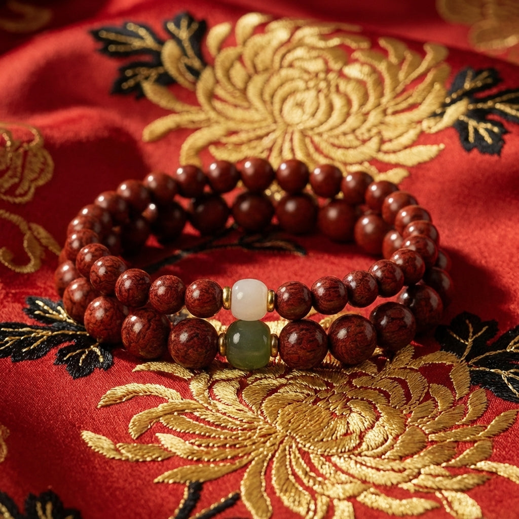 Genuine Cinnabar Hetian Jade Bracelet