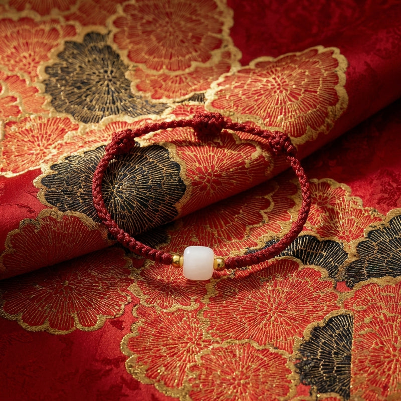Hetian Jade Transfer Bead Hand-Woven String