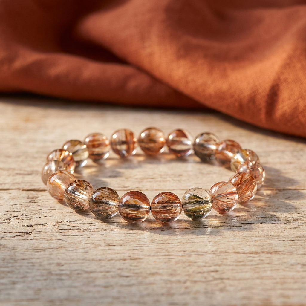Black Gold Super Seven Bracelet - 7A Dark | All-Chakra Activation Crystal