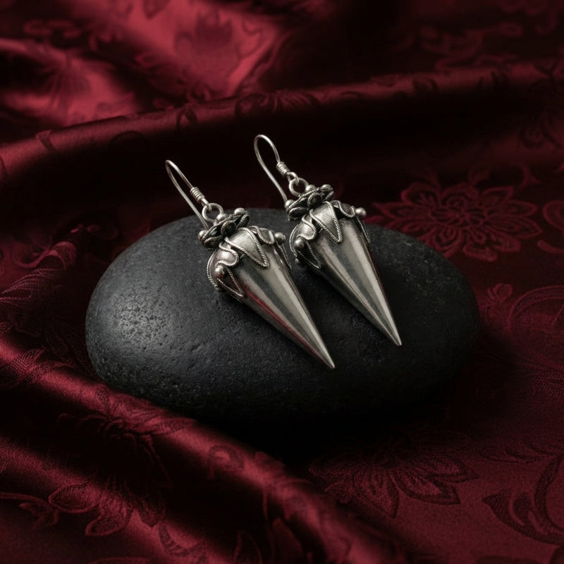 Miao Silver Earrings | Ethnic Heritage