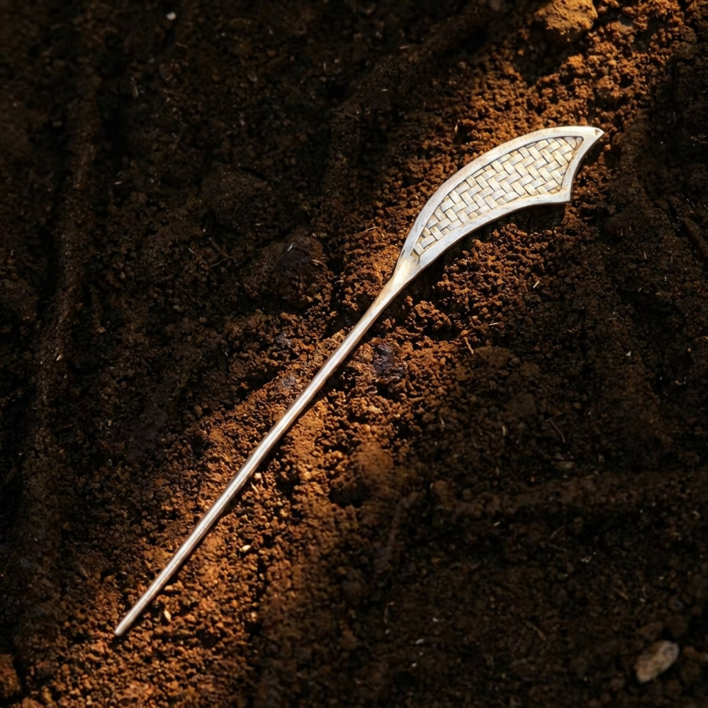 Silver Hairpin Tea Knife - Dragon scales | Miao Artifact